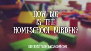 How Big is the Homeschool Burden? Homeschool moms are some of the most awesome people out there; encouraging, sharing all their secrets, giving their best books, and opening their doors.