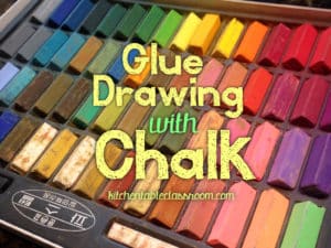 Glue Drawing with Chalk -I love the process of drawing with glue. Glue drawing adds a third dimension to the art of drawing. This project can be easy or intense and can be easily adapted to any age or skill level.