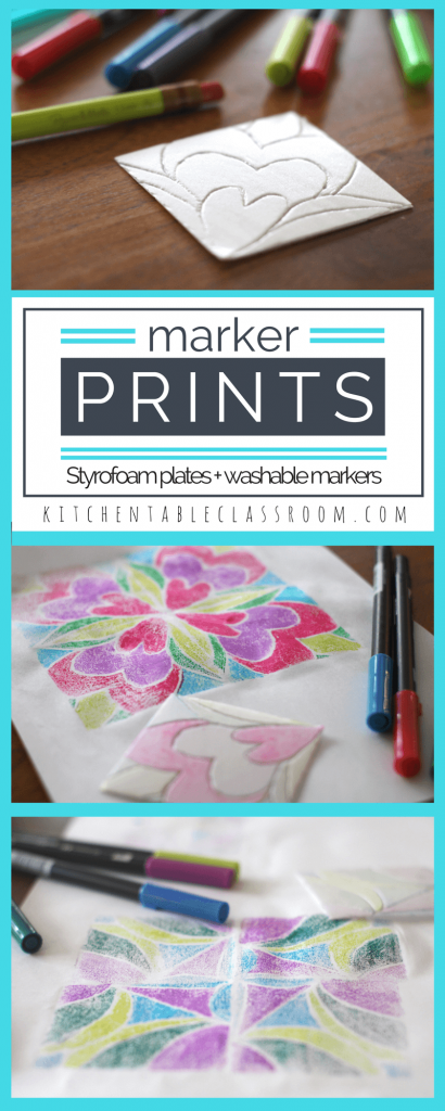  Marker prints are easy and the kids think they are magical. Chances are you have the supplies- all you need is a Styrofoam plate and some washable markers. Very little prep work is required, and the results are awesome! Use this one day printmaking method to explore a variety of subjects.