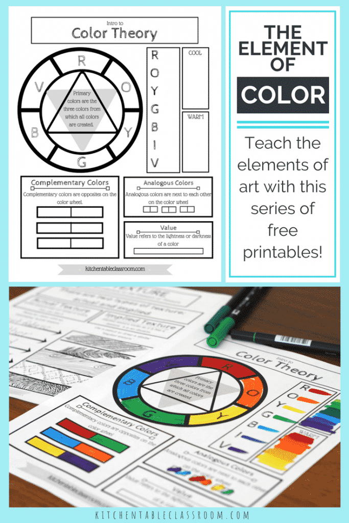 Use this free printable color wheel to introduce your kids to the element of color.This color wheel printable illustrates basic color theory concepts.
