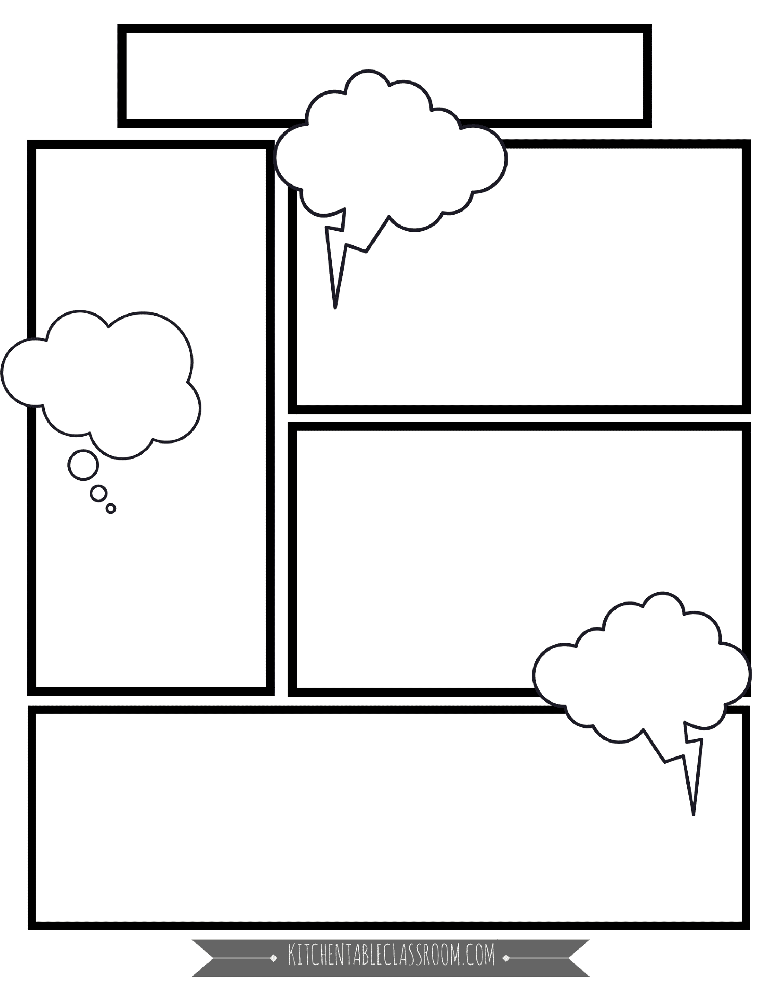 comic template 24 png - The Kitchen Table Classroom Pertaining To Printable Blank Comic Strip Template For Kids