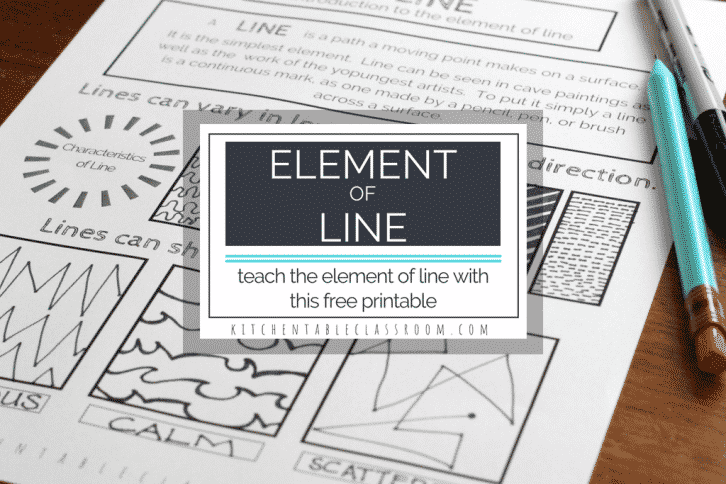 Learning about the different types of lines in art is a fun & easy place to start teaching about the element of line in art. Start with this free printable!