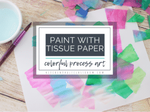 tissue paper painting process art for kids