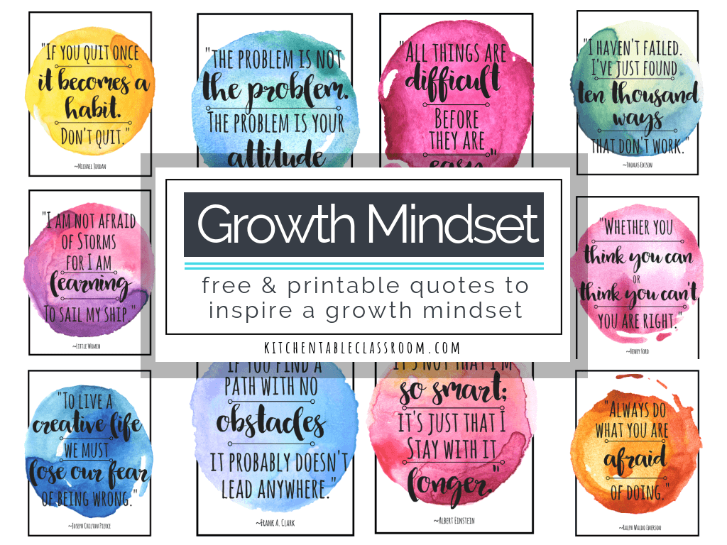 Growth Mindset Quotes For Kids Parents The Kitchen Table Classroom
