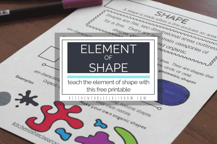 Kids draw shapes all the time. Fully explore the types of shapes in art, organic shapes and geometric shapes, with this free printable!