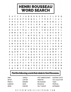 Rousseau word search PNG
