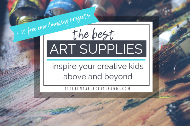 This art supplies list will enrich your kid's art education & allow them to keep making for ages! 19 free projects to use these very art supplies included!