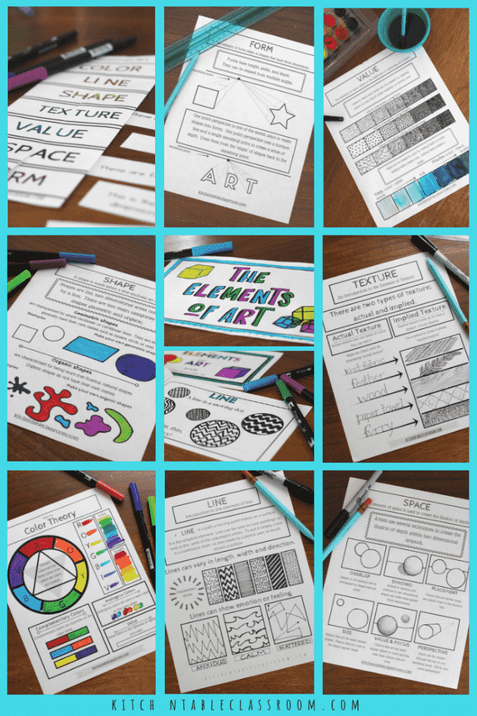 Teach line, color, value, shape, form, space, & texture with this huge collection of free elements of art worksheets! Plus hands on art projects that relate