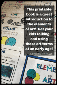 This free printable book is an easy way to introduce the elements of art to your kiddo!