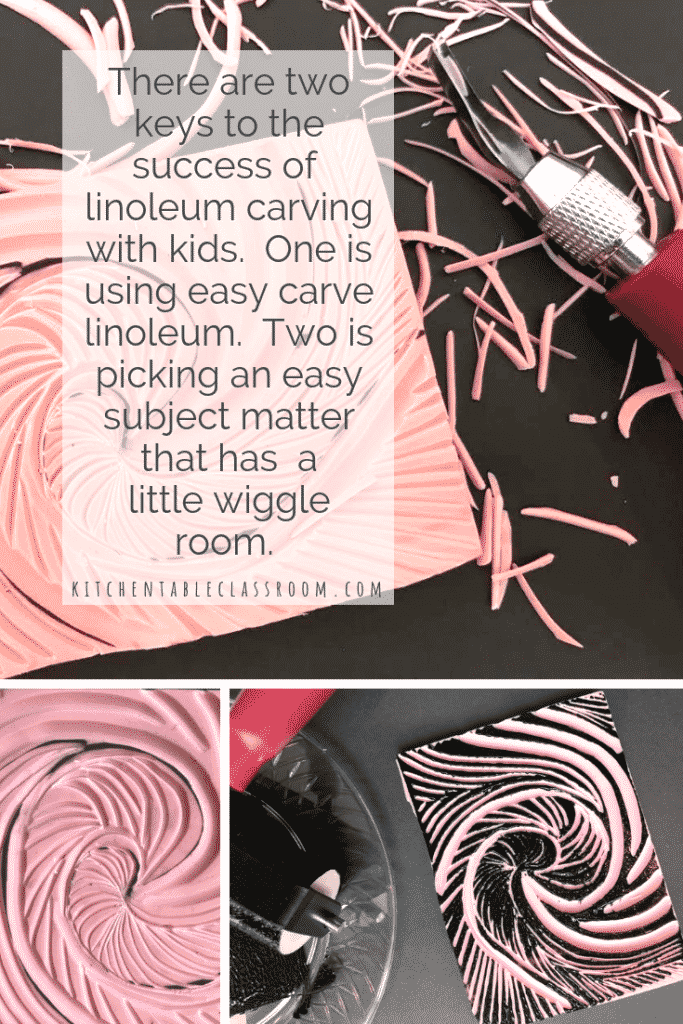 New surfaces make the age old art of lino printmaking so much safer and just as fun.  Get started with this project perfect for the linocut art beginner!