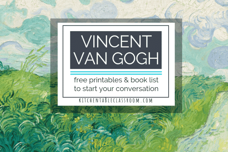 Introduce art history to your child with these VIncent Van Gogh for kids resources. Books and free Van Gogh printables make teaching art history easy!