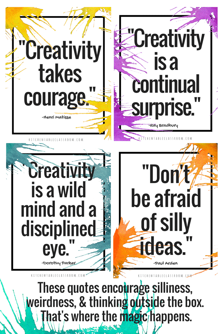 Creativity quotes artist quotes quotes about being creative collage 1 tiny  - The Kitchen Table Classroom, image size:735x1102