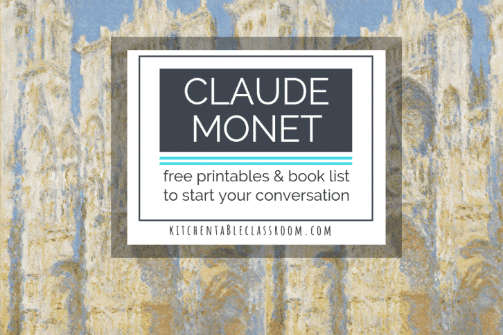 These printable resources and books are the perfect way to introduce Claude Monet for kids. This is a zero prep art history lesson for kids!