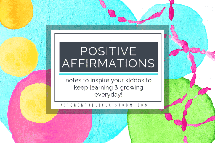 These printable positive affirmations for kids come in the form of little notes and a poster. Use these lunchbox notes and poster to encourage your kids!