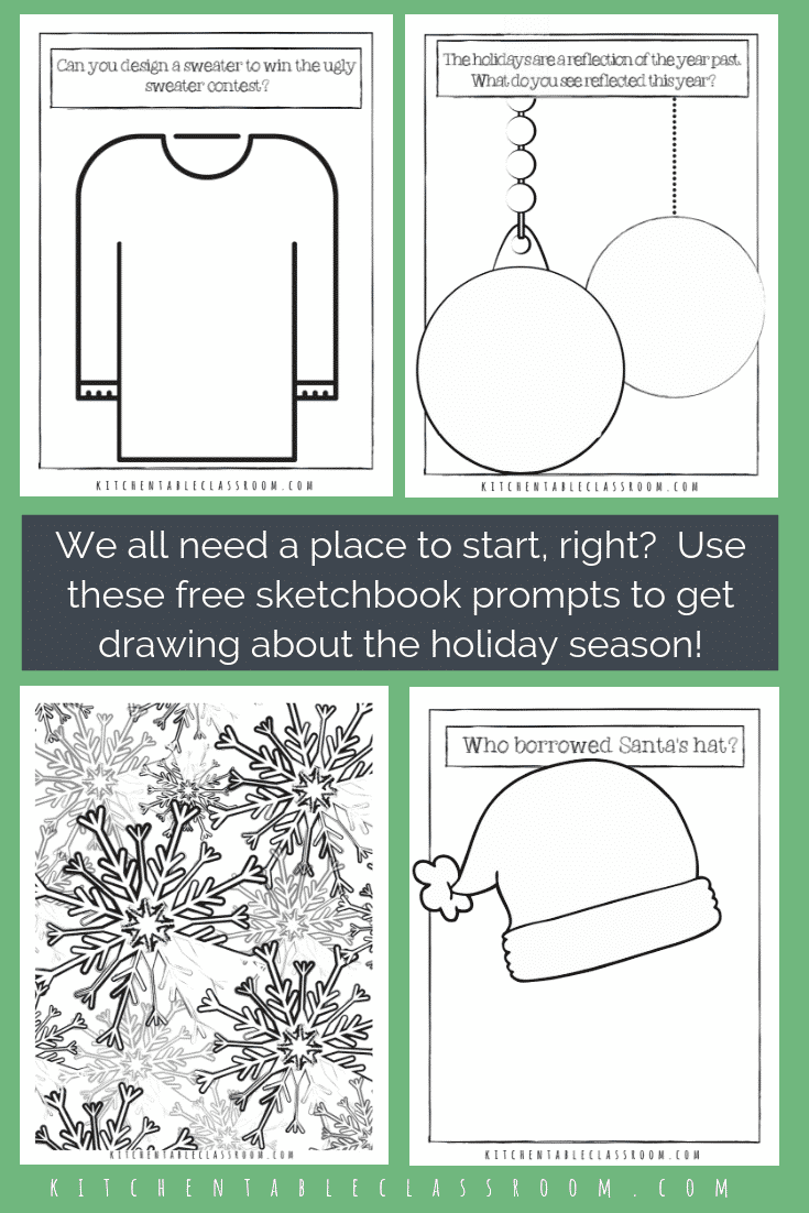 Christmas Coloring Pages- Free Printable Sketchbook Prompts - The