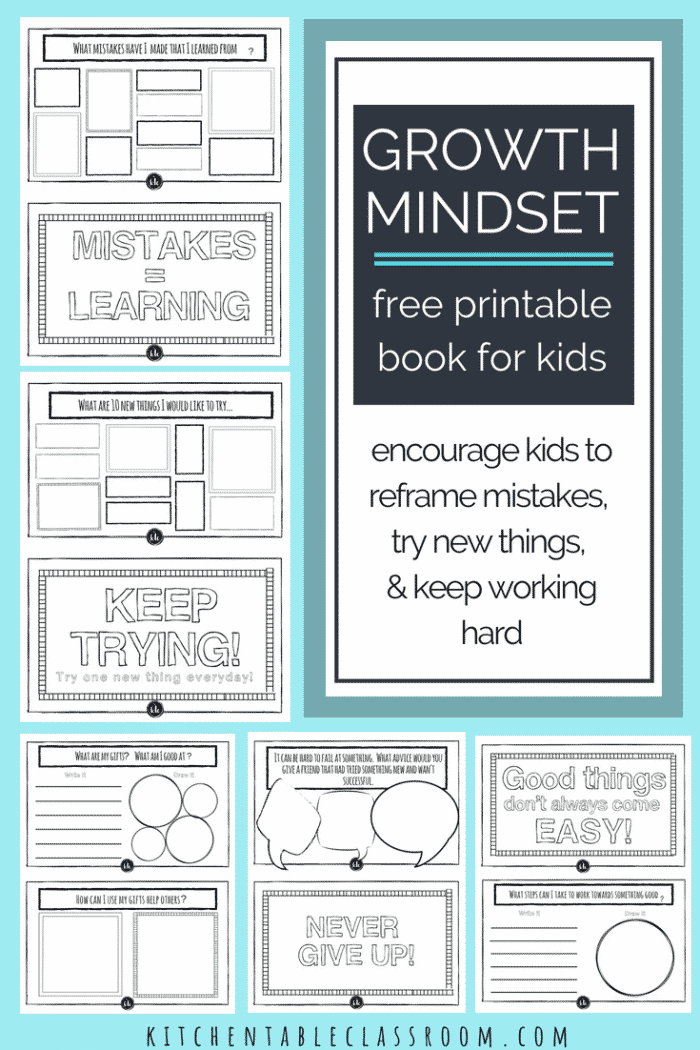 Growth Mindset for Kids Printable Book Growth Mindset Activities The