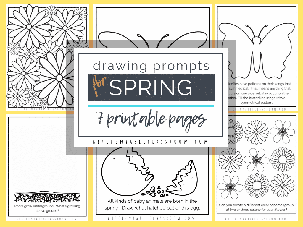 These spring sketchbook prompts and drawing prompts are the perfect way to add a little creativity to your day and celebrate spring!