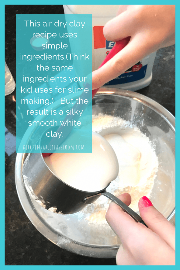 Use this easy DIY clay recipe to learn how to make air dry clay for kid's crafts. Household ingredients are all you need- no cooking or baking required!