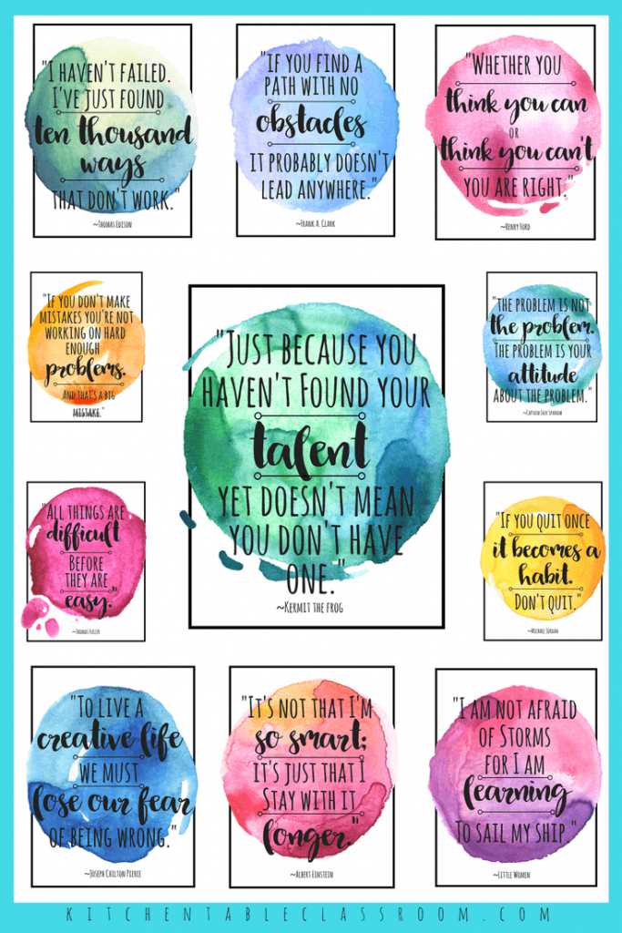 Growth mindset is a buzzword in parenting & education circles these days. Use this huge collection of free growth mindset resources to explore how this idea relates to your kids and your life. Free growth mindset printable book, sketchbook prompts, pretty quotes, and lunchbox notes all bring the growth mindset home!