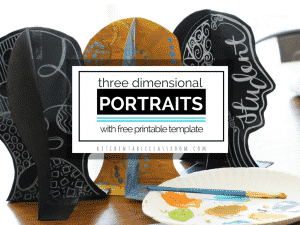 This 3D portrait lesson provides a free printable template to allow a quick and easy sculpture construction that's ready for any medium. Paint, print, letter, or collage to add personality and tell a story on your three dimensional portrait.