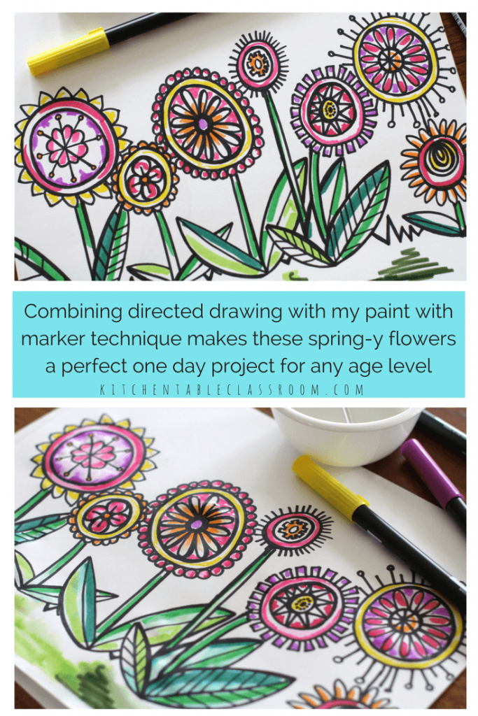 Make drawing a flower easy with this directed drawing exercise. All students will draw a flower with the same directions end up with a unique work of art.