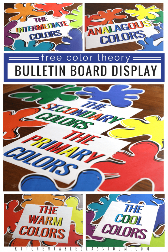 Teaching colors is one of the basic building blocks of art class.  Whether you're teaching big kids or little use these printables to create a quick & easy bulletin board or display!