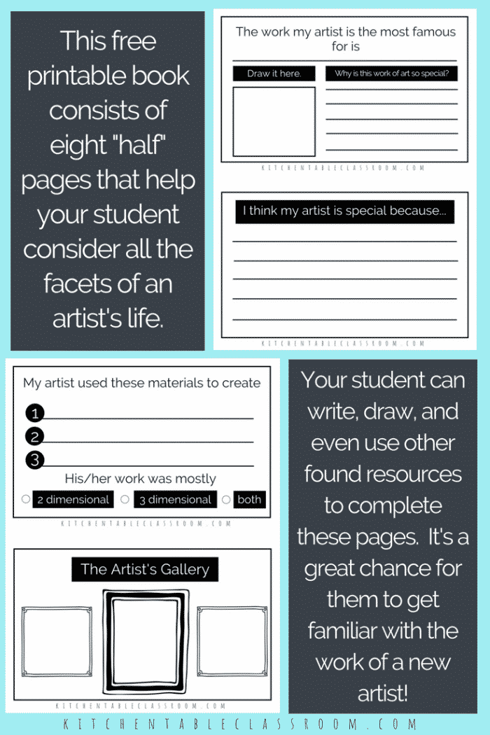 Famous Artists for Kids- Printable Artist Biography Book - The Kitchen