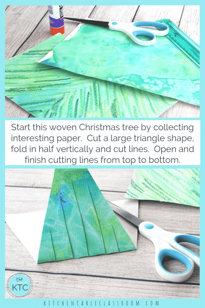 Use old recycled artwork to create this woven paper Christmas tree craft.  A great introduction to weaving as well as a Christmas craft that you'll keep!