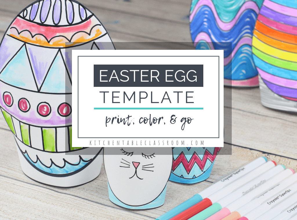 This Easter egg template set includes five different Easter egg printables in two different sizes. Print, cut and design these sweet stand up Easter eggs!
