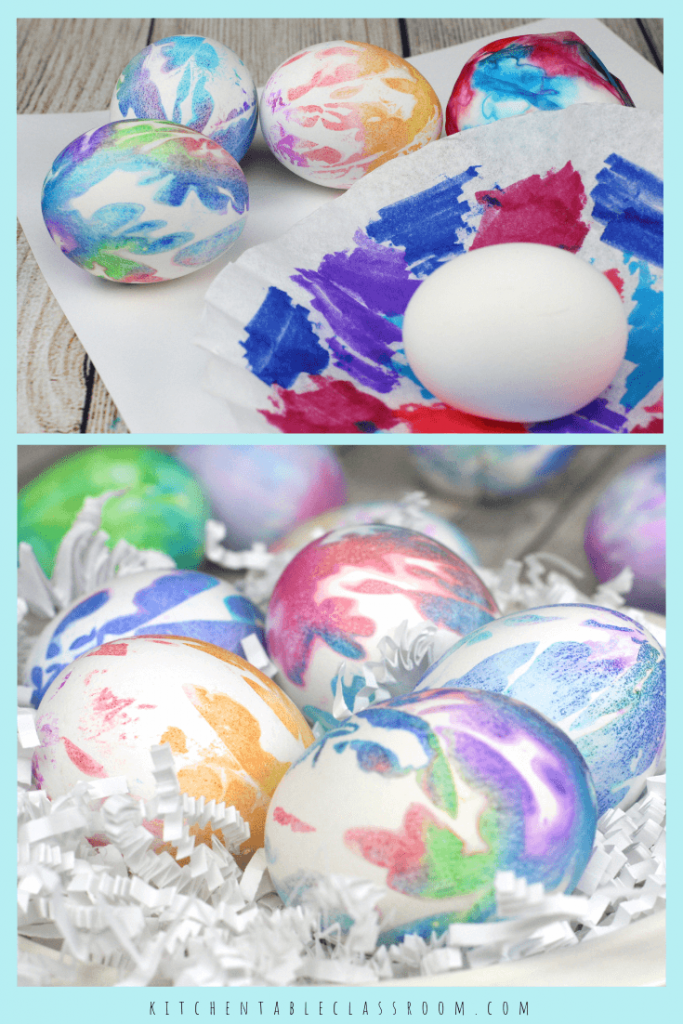 Learn how to decorate Easter eggs with washable markers! Three easy ways to make Easter eggs result in vibrant watercolor like eggs!