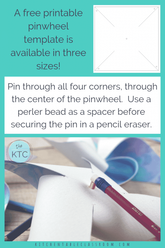 Learn how to make pinwheels with these easy paper pinwheel templates. Upcycle your kid's artwork, use scrapbook paper, or draw your own paper pinwheels!
