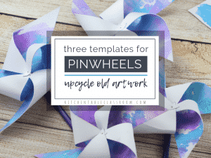 Learn how to make pinwheels with these easy paper pinwheel templates. Upcycle your kid's artwork, use scrapbook paper, or draw your own paper pinwheels!