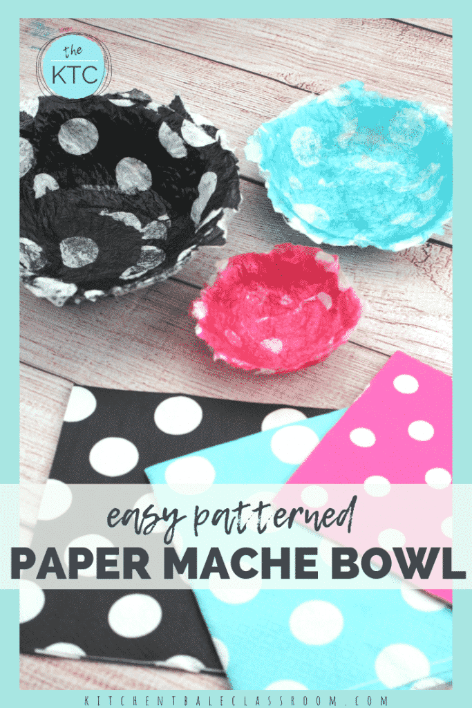 These easy paper mache bowls come together quickly and with a super fun pattern thanks to an unlikely supply list! Napkins to create an unexpected pop!