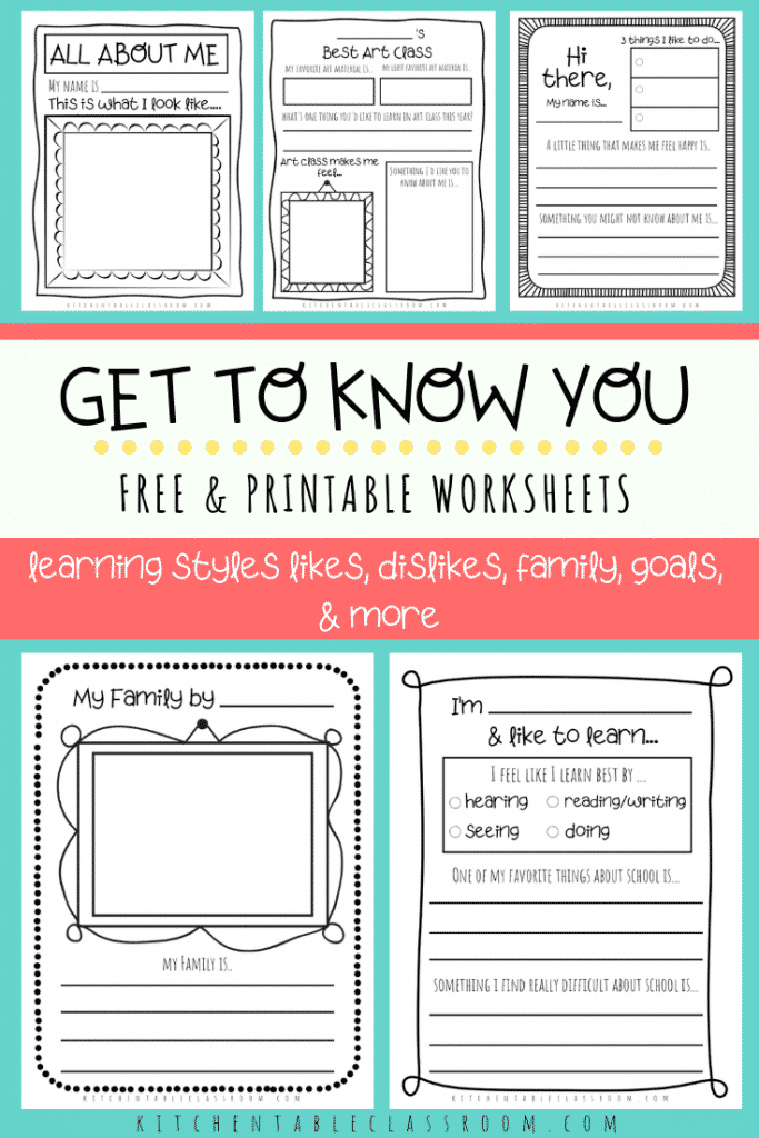 Use these 5 free get to know you worksheets to get to know your students better this year. These get to know you questions for kids are a great start!