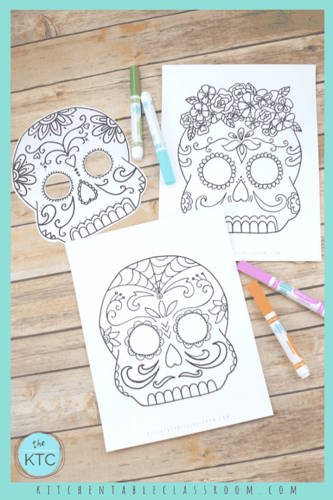 Mis Giftig Imperialisme Day of the Dead Masks- Free Printable Sugar Skull Masks - The Kitchen Table  Classroom