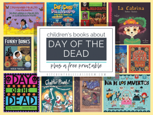Explore the colorful Latin American holiday with these Day of the Dead children's books and a free Day of the Dead printable resource. #diadelosmuertos
