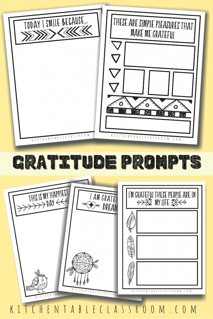 Help your kids focus on the good in their lives with these gratitude sketchbook prompts. Draw or write about the positive with these gratitude prompts for kids.