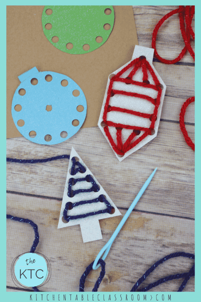 These paper Christmas tree ornaments are a great place to practice basic skills and look so pretty hanging on the Christmas tree. #christmascrafts