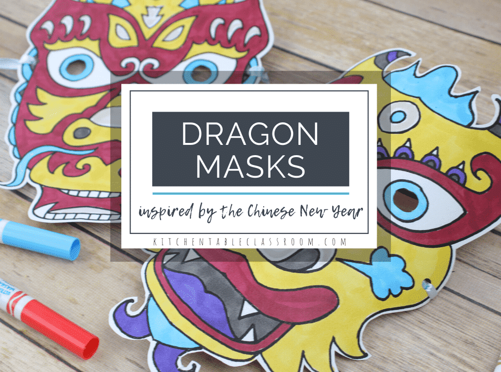 printable Chinese dragon masks to color