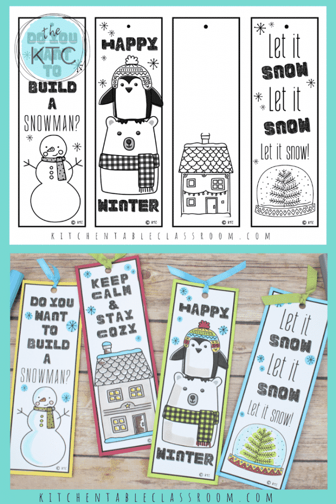 These free printable winter bookmarks are ready for your kiddos to add some color with crayons or markers! 