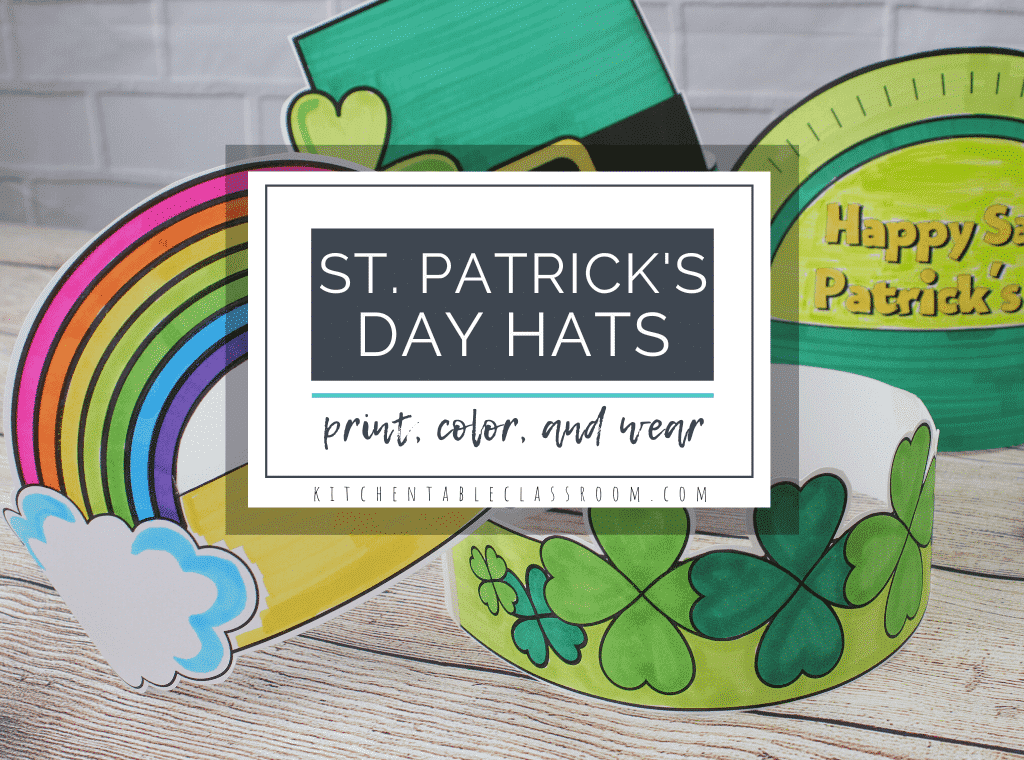 St. Patrick's Day hats for kids to color