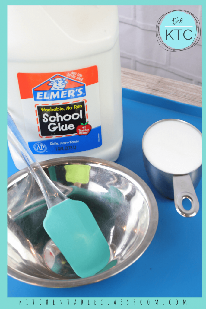 Easy Elmer S Glue Slime An Easy Four Ingredient Recipe The Kitchen Table Classroom