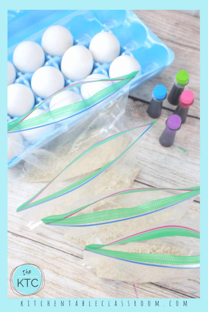 materials to make egg dyed Easter eggs