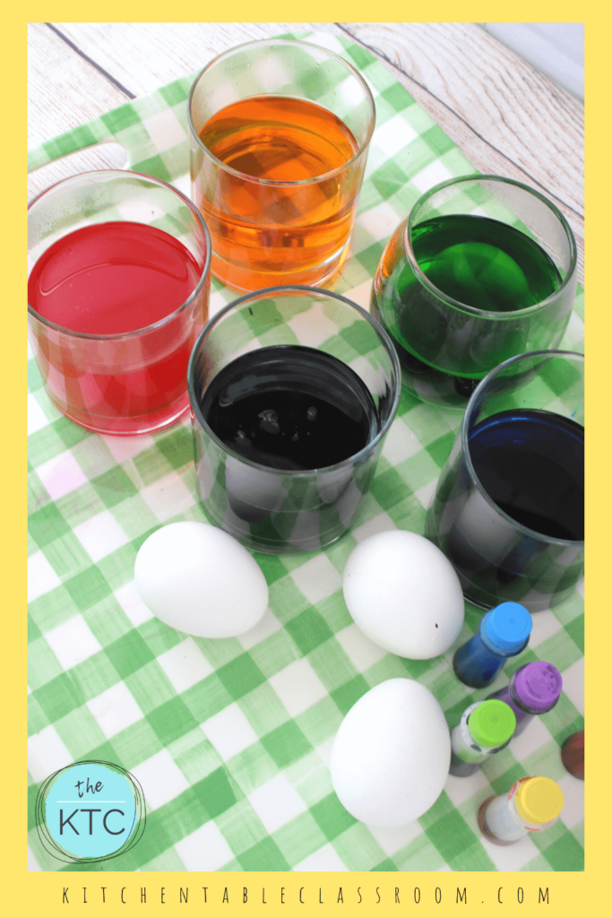 create your own Easter egg dyes using food coloring from your pantry