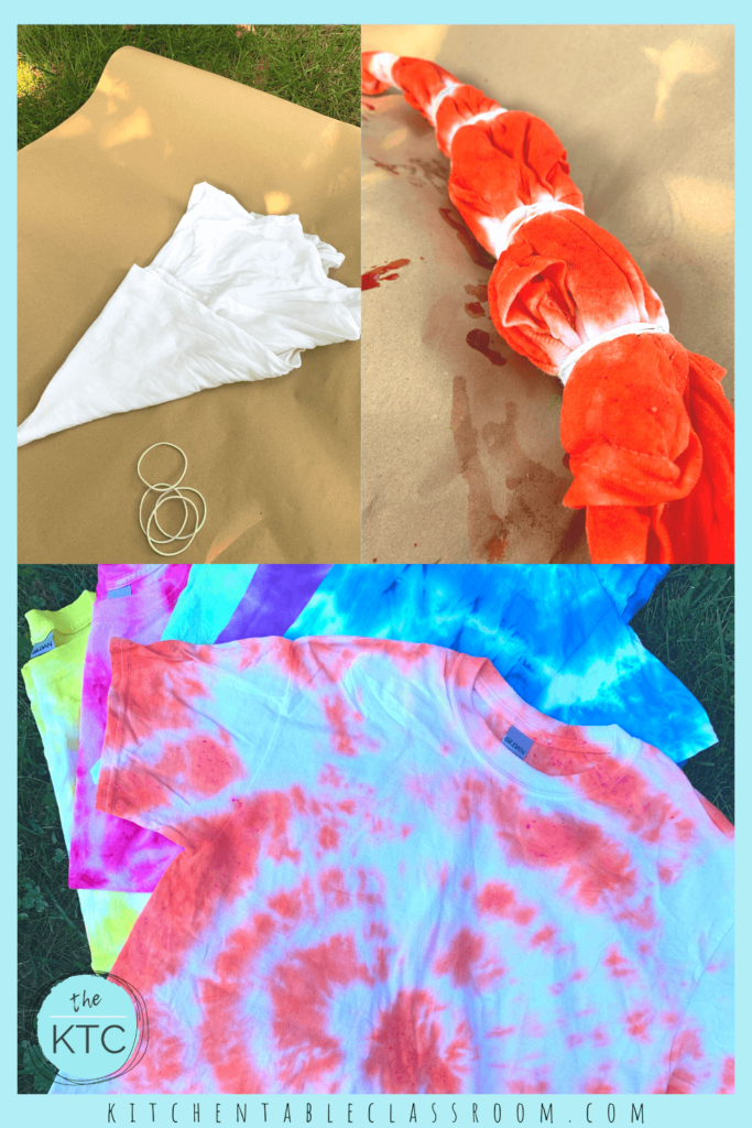 Fold your shirt into quarters and then eighths before dying your own custom tie dye design.