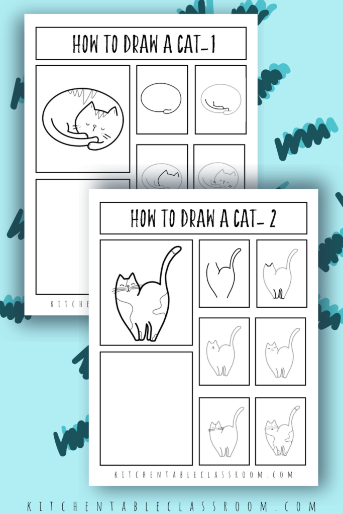 Learn how to draw cats that are standing and a cat that's curled up in a ball sleeping.