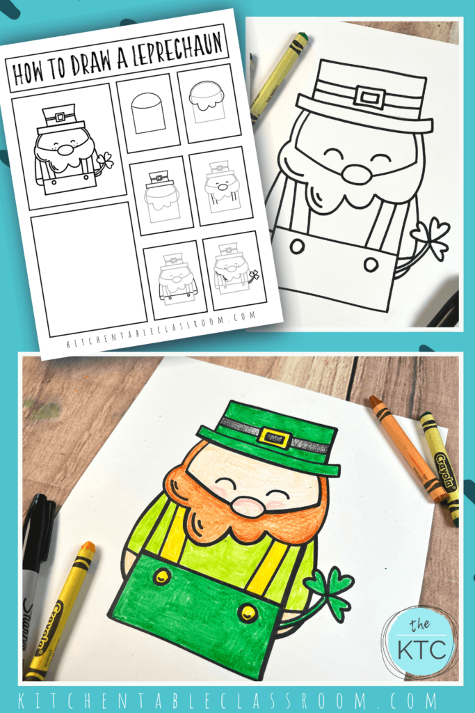 Step by step directions and a free printable drawing guide make it easy to learn how to draw a leprechaun.