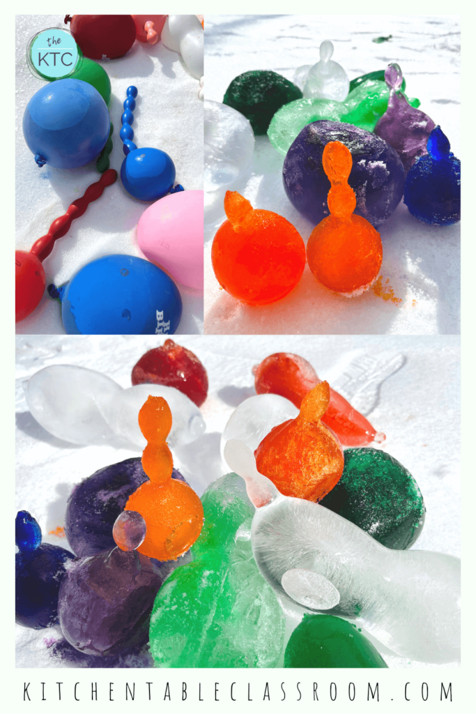 Easy DIY ice art for kids comes together with balloons and food coloring!