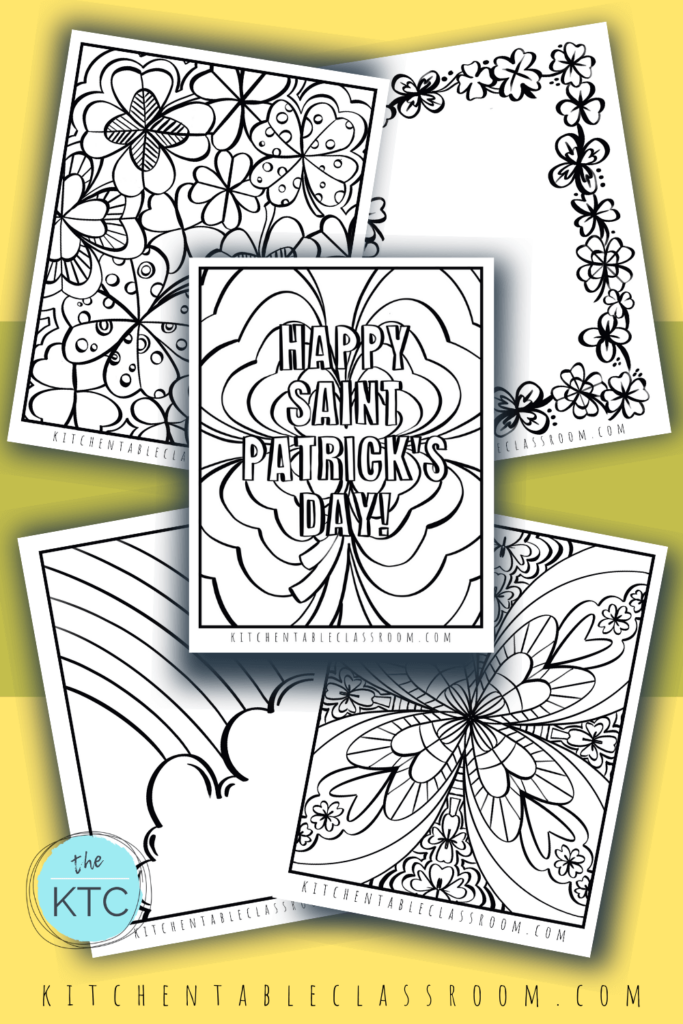 Happy Saint Patricks Day coloring pages, rainbow color pages, and shamrock coloring pages are free for you to use in your home or classroom