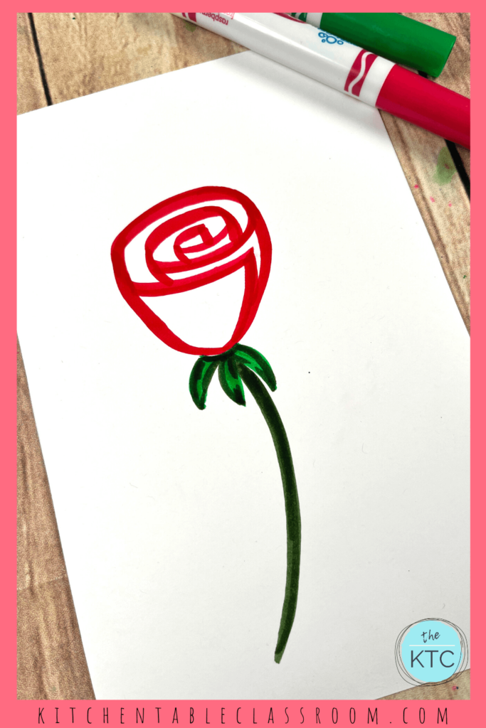A few easy steps and two markers are all you need to learn how to draw a rose for beginners.